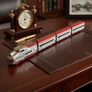 Vintage Marx Union Pacific M10005 Tin Streamline Passenger Train-4pc Set-Litho